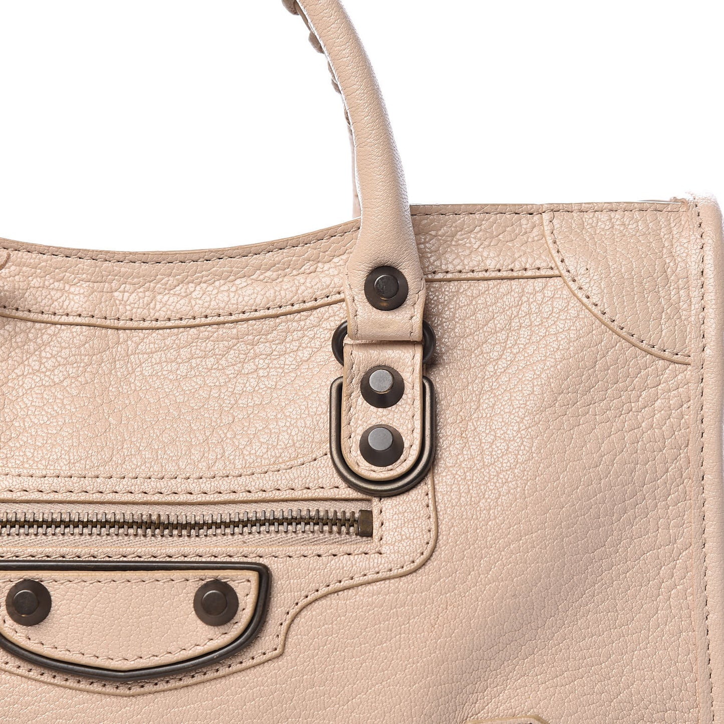 Chevre Classic Hardware Metallic Edge S City Beige Tapioca