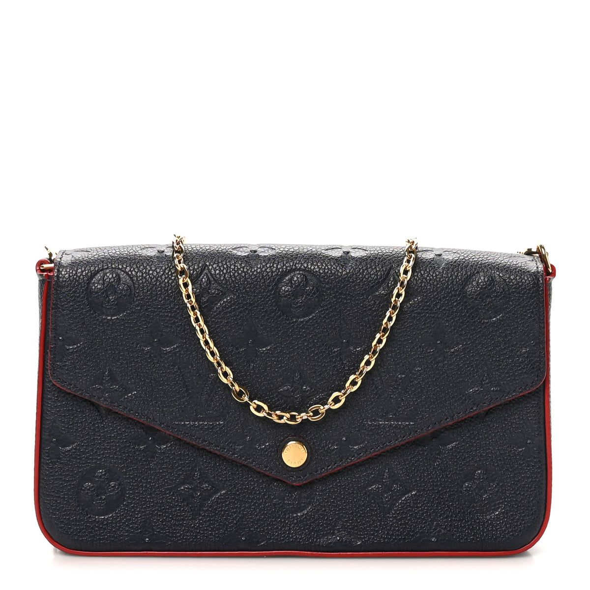 Louis Vuitton Empreinte Pochette Felicie Chain Wallet Marine Rouge 1 of 10