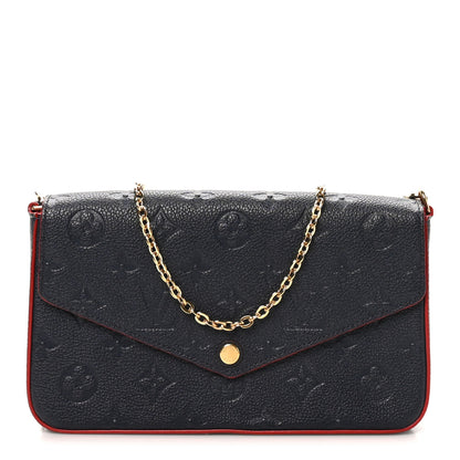 Louis Vuitton Empreinte Pochette Felicie Chain Wallet Marine Rouge 1 of 10