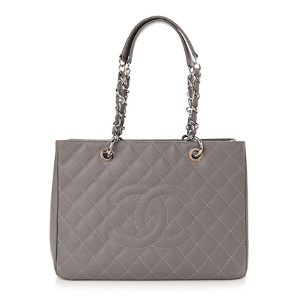 Chanel Caviar Quilted Grand Shopping Tote GST Light Grey 1 of 8