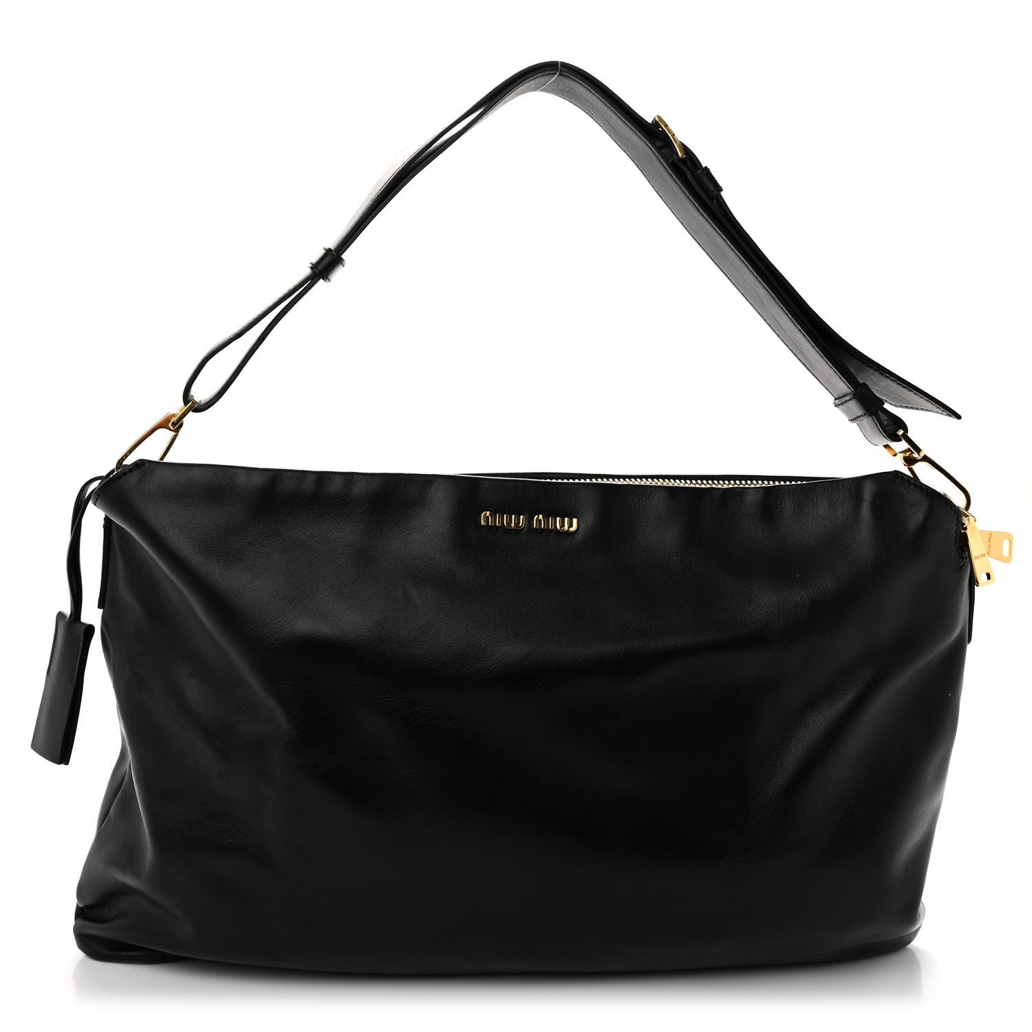 Miu Miu Soft Calf Cloud Hobo Black 1 of 9