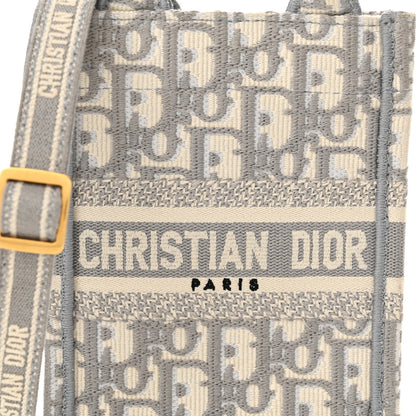 Christian Dior Oblique Mini Book Tote Phone Bag Grey 8 of 12