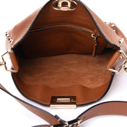 Valentino Garavani Pebbled Calfskin Small Rockstud Flip-Lock Messenger Bag Light Cuir 4 of 4