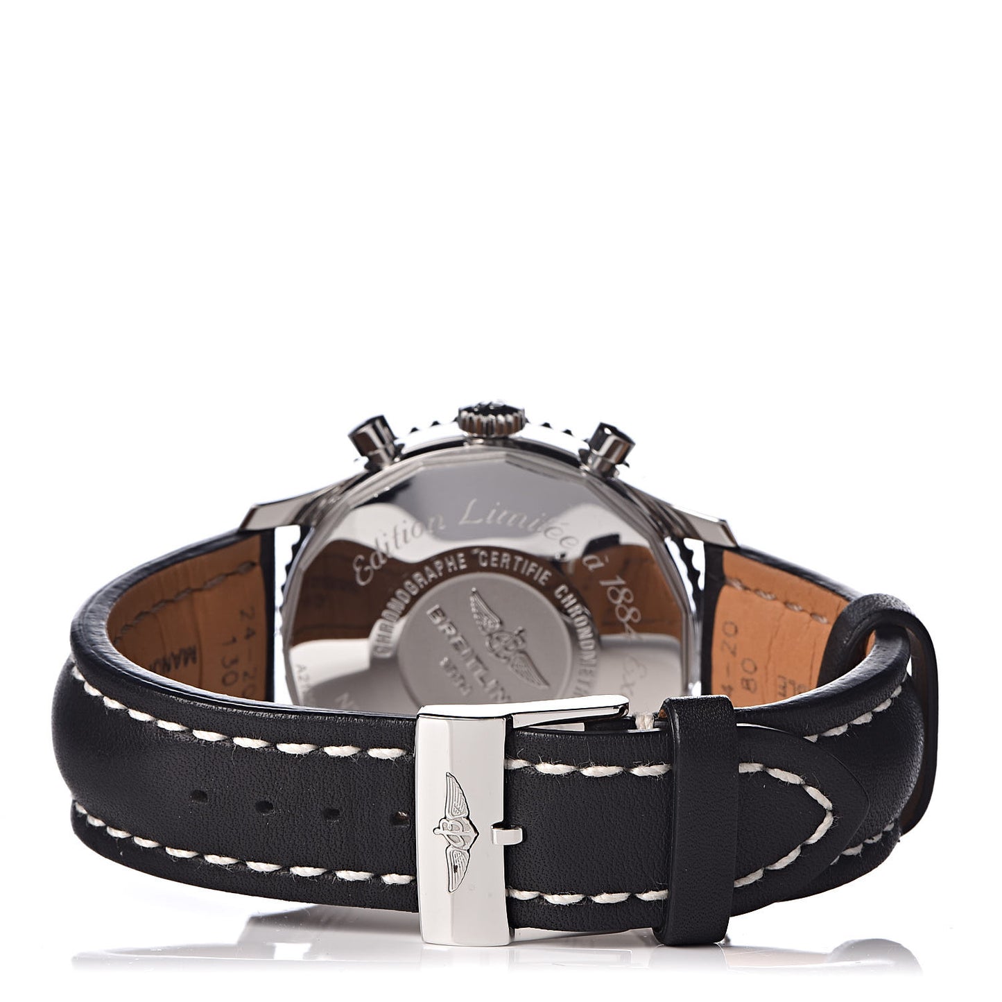 Stainless Steel Calfskin 46mm Navitimer 1884 Limited Edition Chronograph Automatic Watch Black A21350