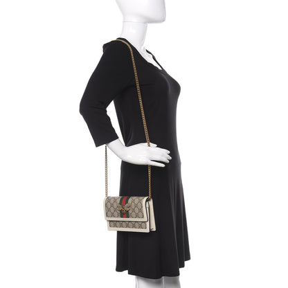 Gucci GG Supreme Monogram Web Queen Margaret Chain Wallet White 2 of 10