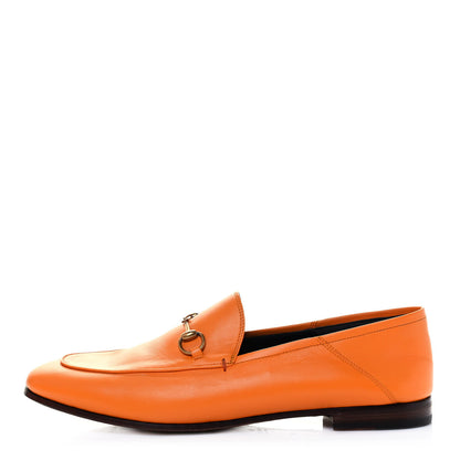 Gucci Lambskin Womens Brixton Horsebit Loafers 41 Yellow Tangerine 1 of 5