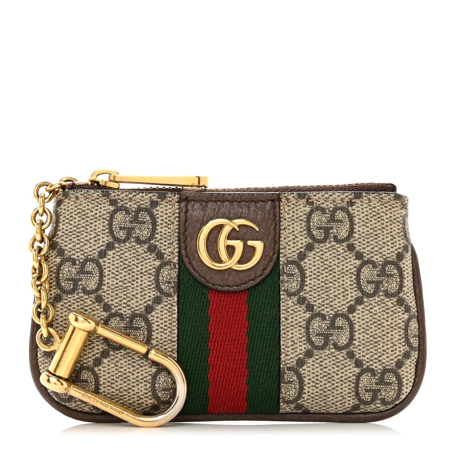 GG Supreme Monogram Web Ophidia Key Case Beige New Acero