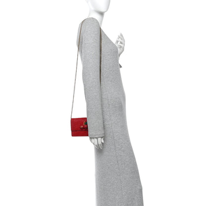 Gucci Guccissima Mini Cherry Chain Bag Hibiscus Red 2 of 12