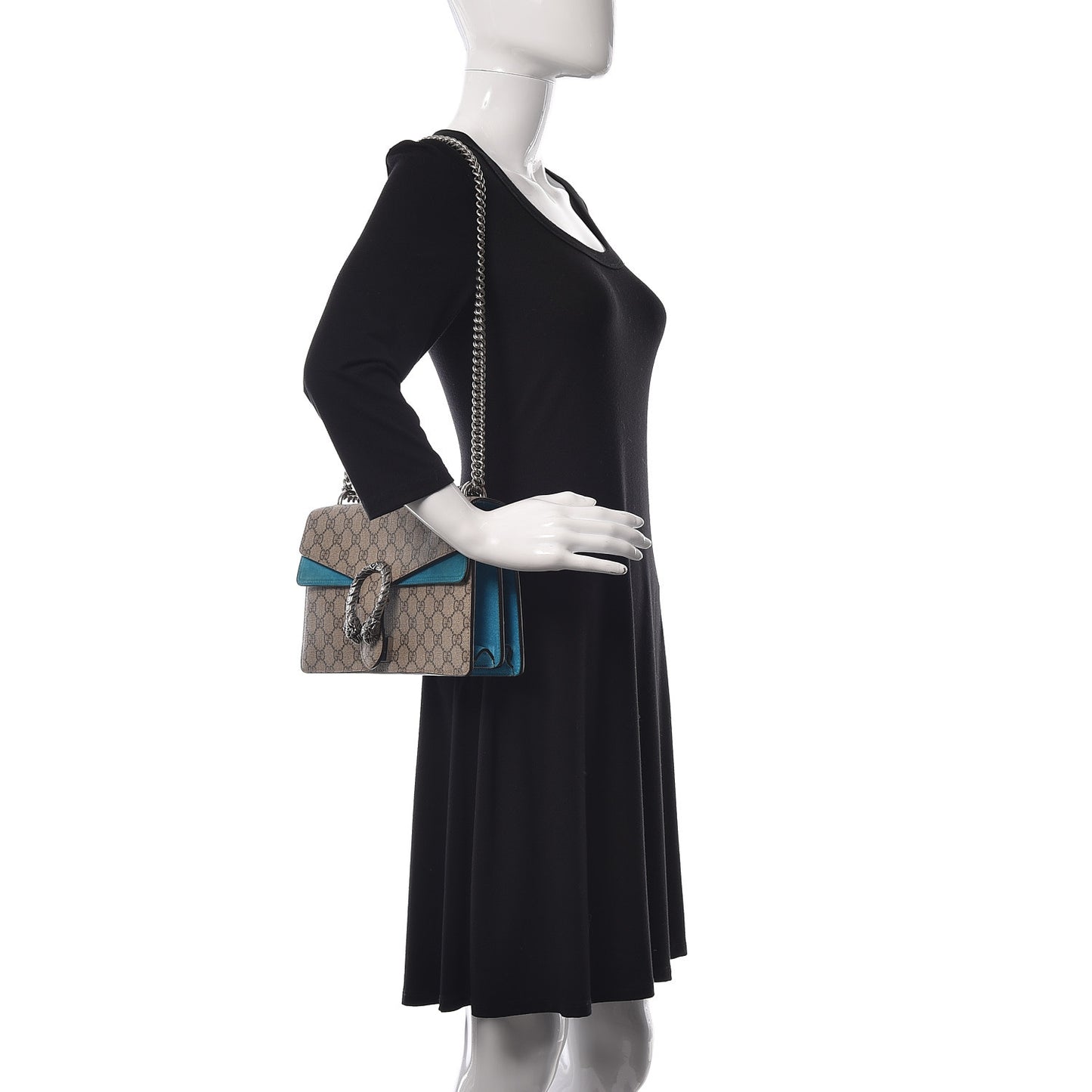 GG Supreme Monogram Small Dionysus Shoulder Bag Bright Turquoise