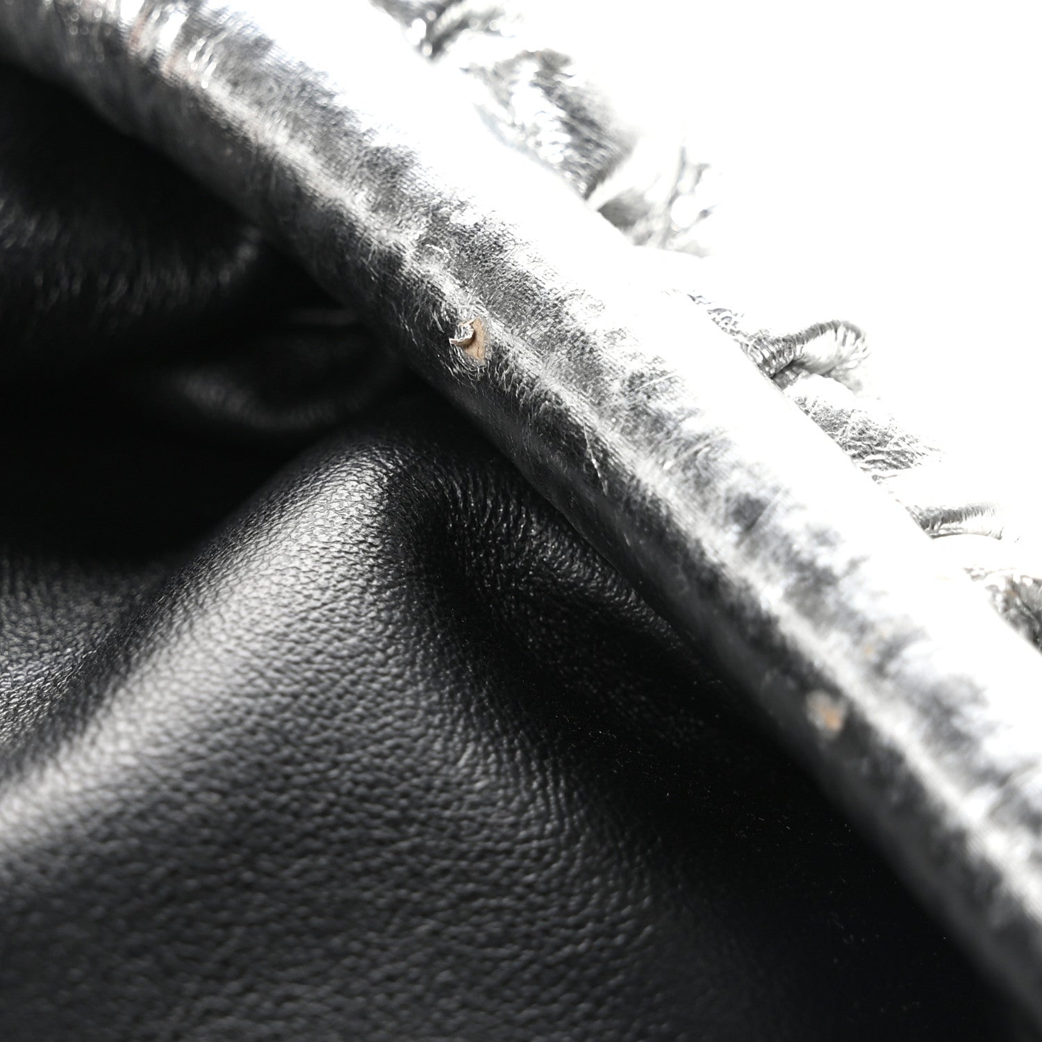 Bottega Veneta Metallic Bark Calfskin The Mini Pouch Silver 11 of 11