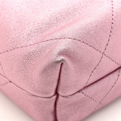 Chanel Metallic Lambskin Lacquered Monochrome Quilted Mini Chanel 22 Pink 12 of 12
