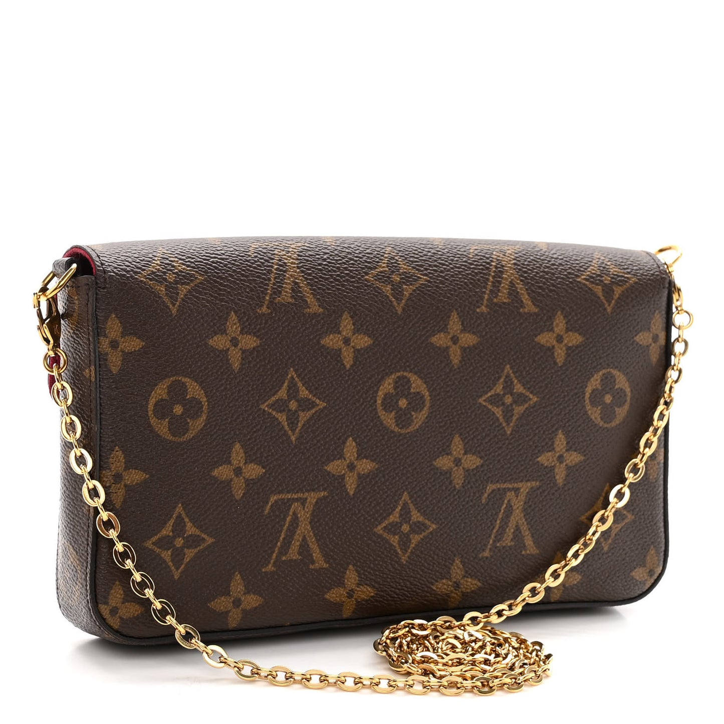 Monogram Pochette Felicie Chain Wallet Fuchsia