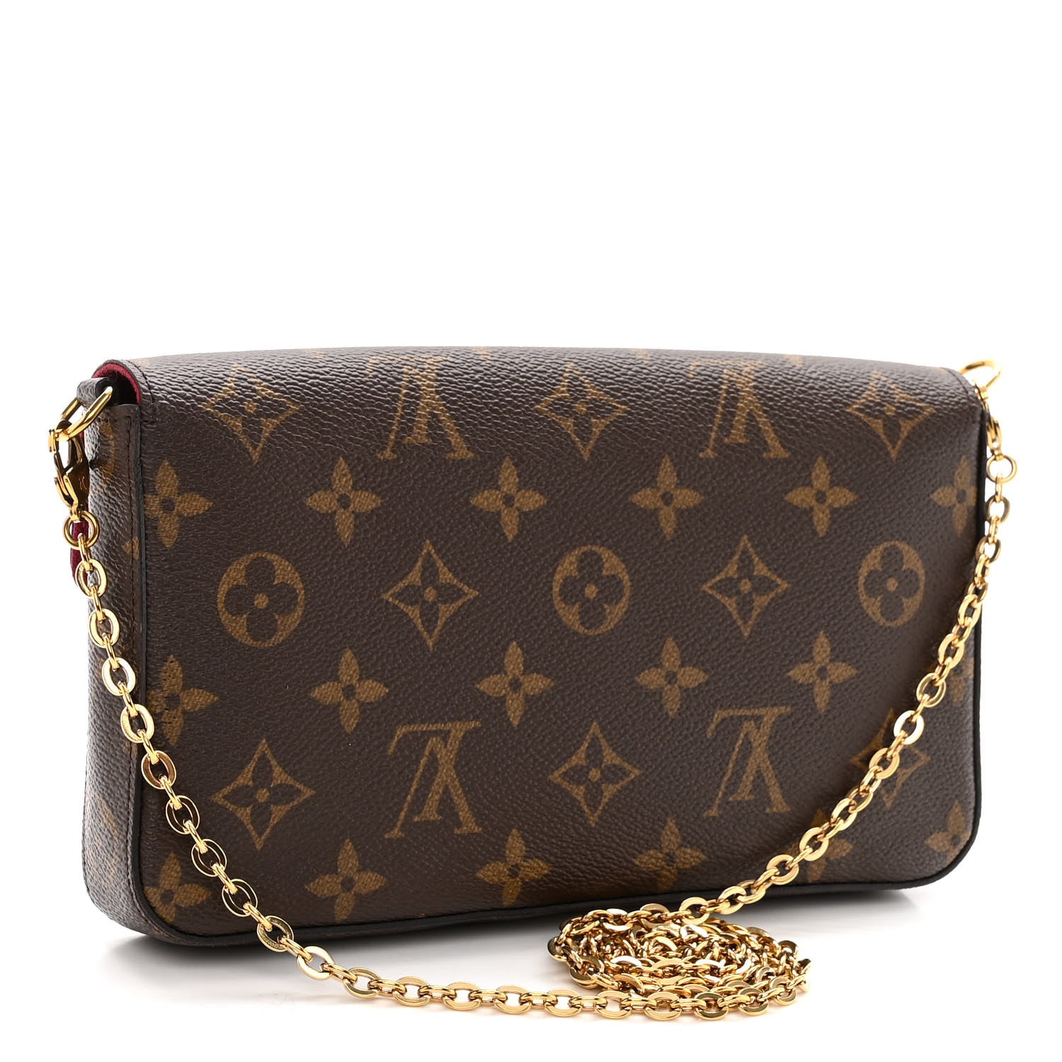 Louis Vuitton Monogram Pochette Felicie Chain Wallet Fuchsia 3 of 12