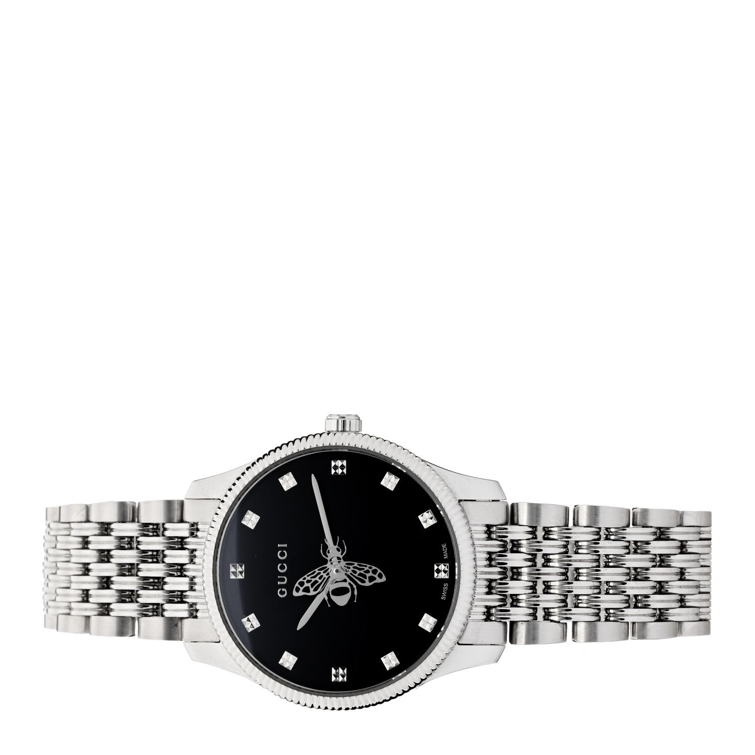 Gucci Stainless Steel 29mm G-Timeless Bee Quartz Watch Black 2 of 4