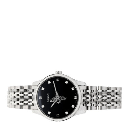 Gucci Stainless Steel 29mm G-Timeless Bee Quartz Watch Black 2 of 4