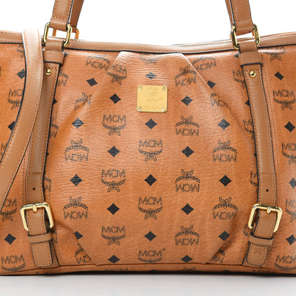 MCM Visetos Medium Essentials Shopper Tote Cognac 9 of 17
