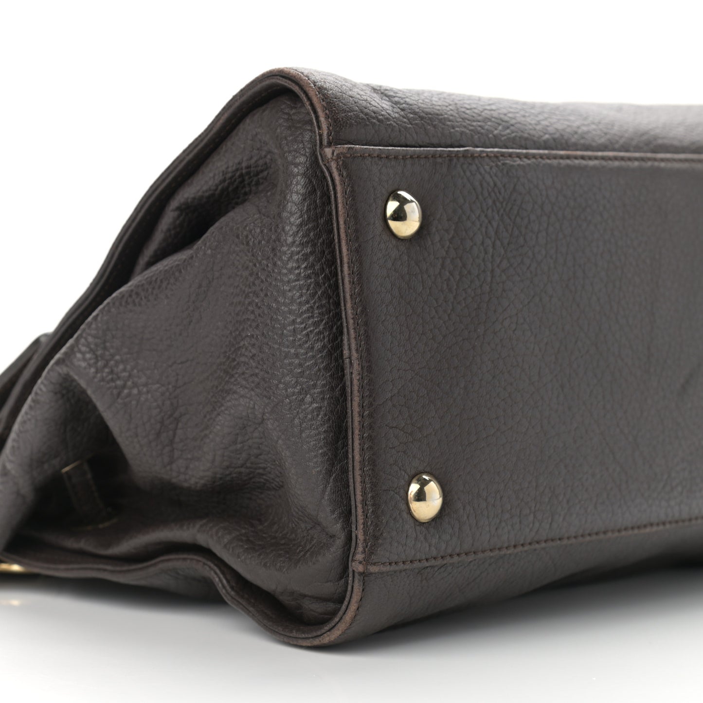 Grainy Calfskin Large Rosalie Satchel Grey