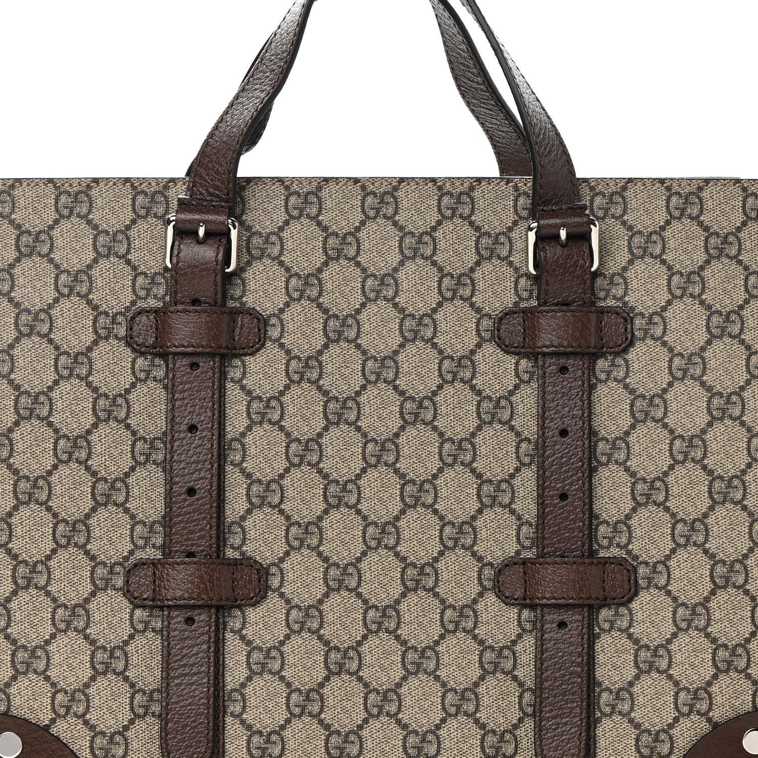 Gucci GG Supreme Monogram Textured Dollar Calfskin Small Detail Tote Beige Ebony New Acero 8 of 16