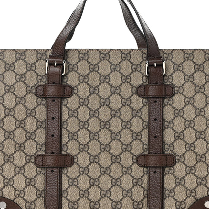 Gucci GG Supreme Monogram Textured Dollar Calfskin Small Detail Tote Beige Ebony New Acero 8 of 16
