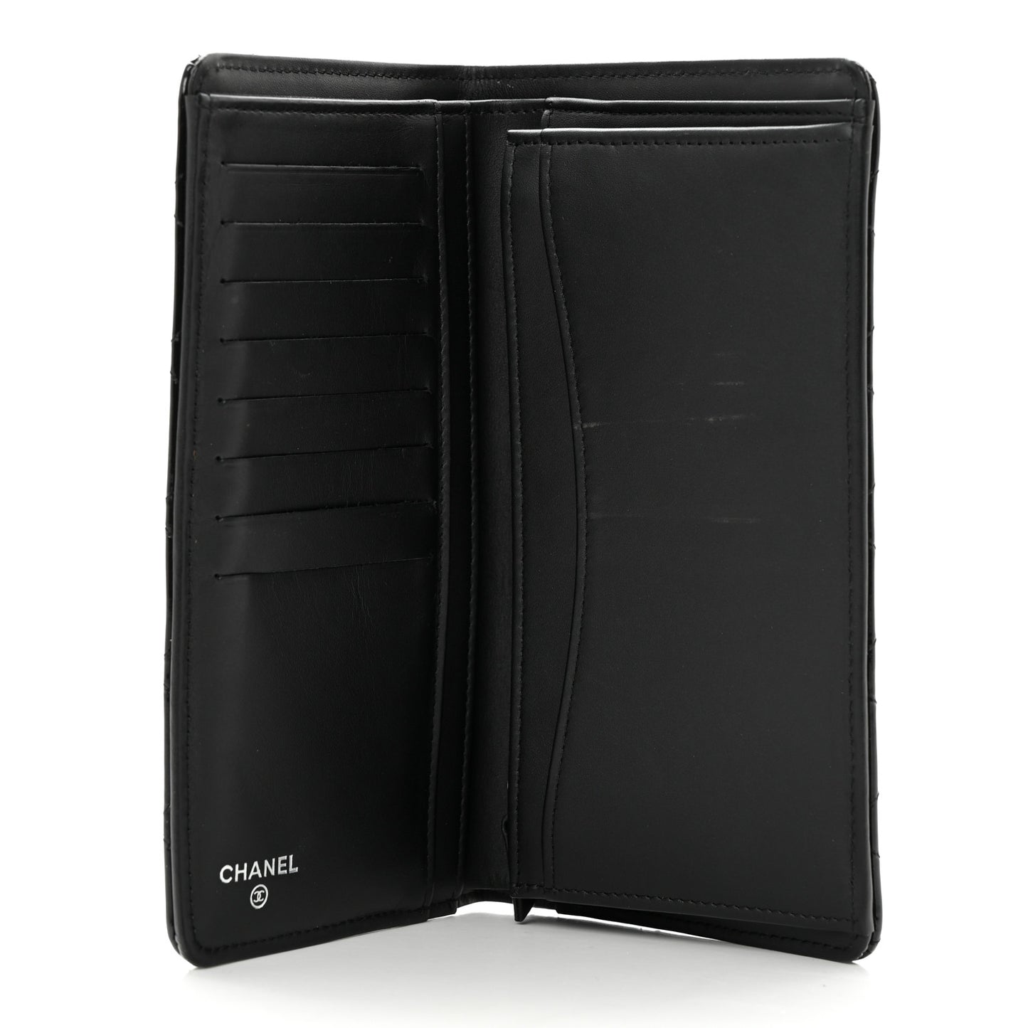 Patent Calfskin Quilted Yen Wallet Black Black