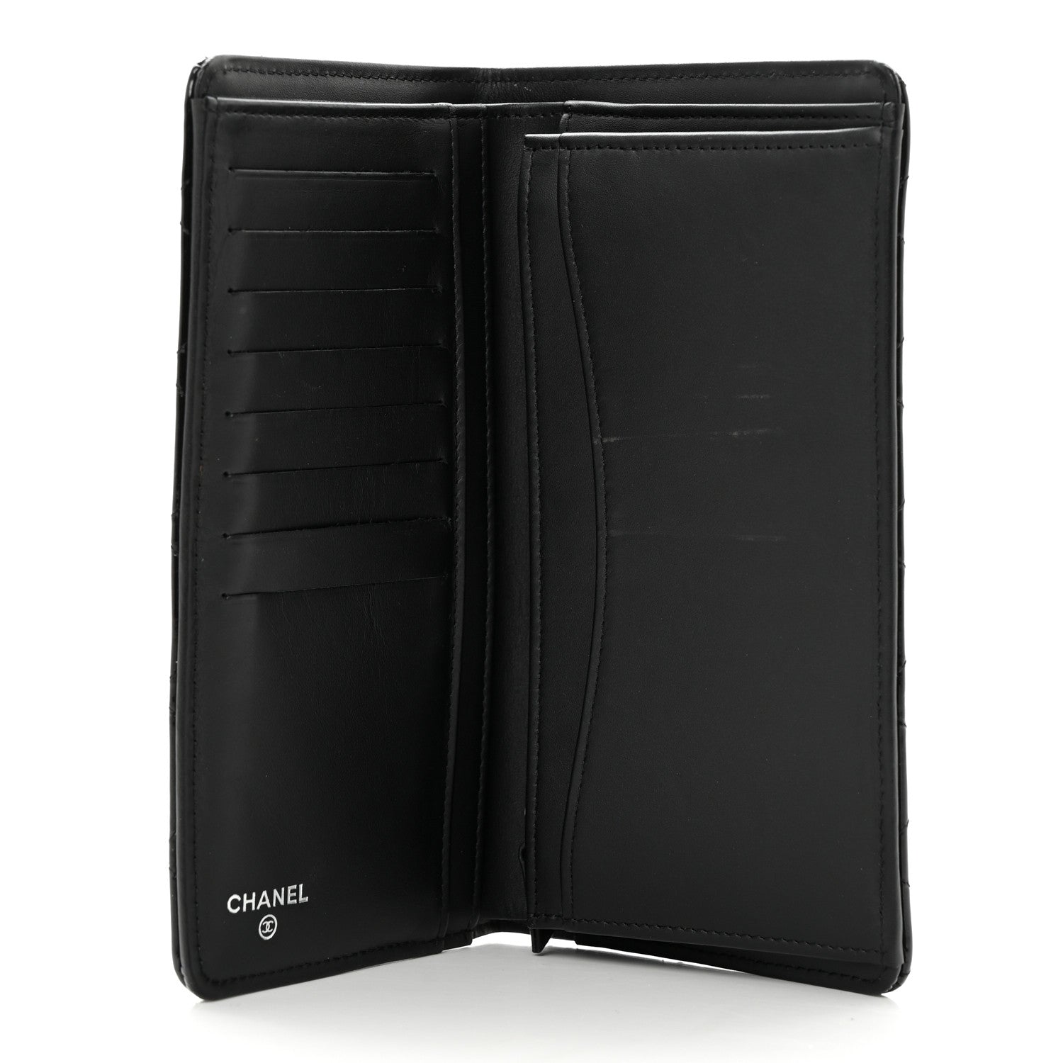 Chanel Patent Calfskin Quilted Yen Wallet Black Black 5 of 8