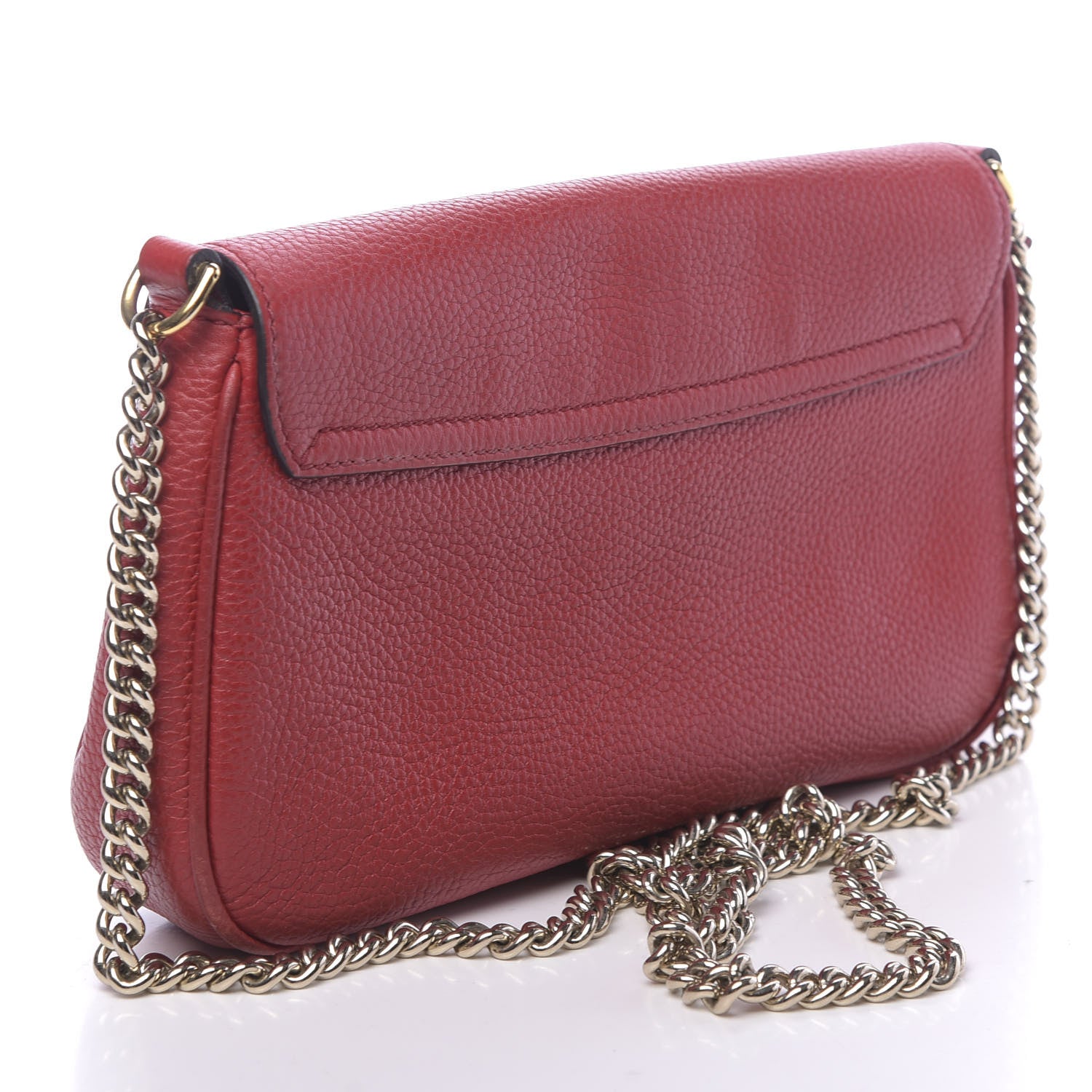 Gucci Pebbled Calfskin Medium Soho Flap Crossbody Vibrant Red 3 of 10