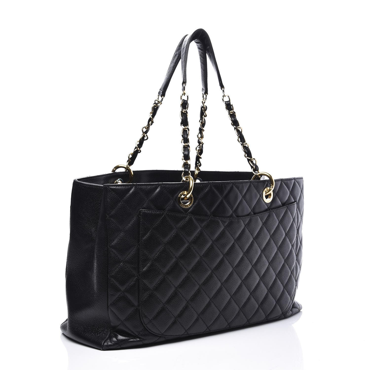 Chanel Caviar Quilted XL Grand Shopping Tote GST Black 2 of 12