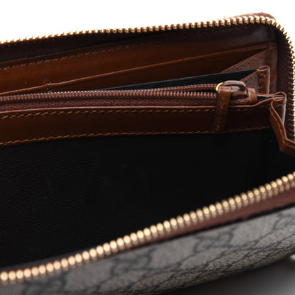 Gucci GG Supreme Monogram Cuoio Toscano Zip Around Wallet Beige Ebony Cuir 10 of 14