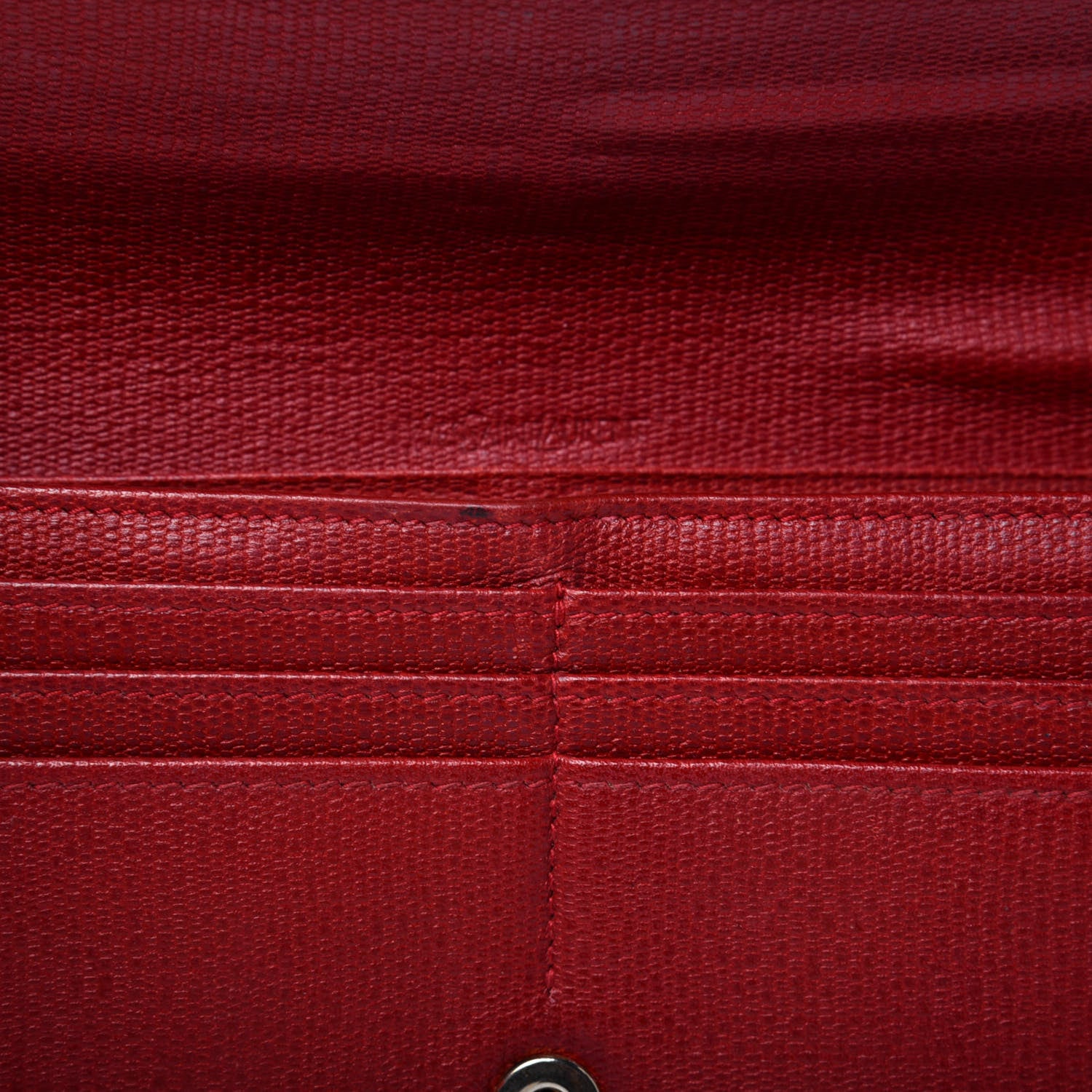 Saint Laurent Textured Calfskin Classic Y Ligne Clutch Red 15 of 25