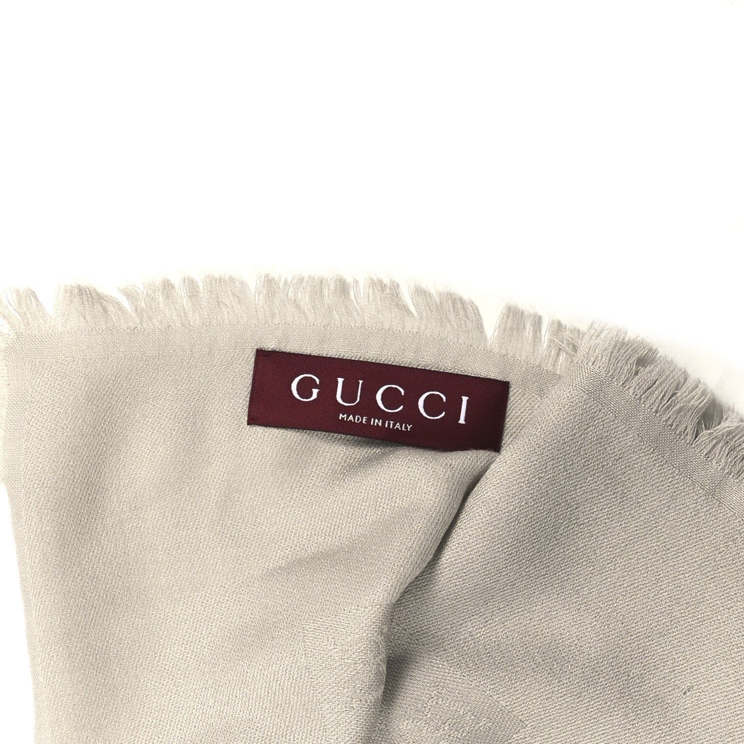 Gucci Wool Jacquard GG Monogram Fringe Scarf Lead 3 of 3