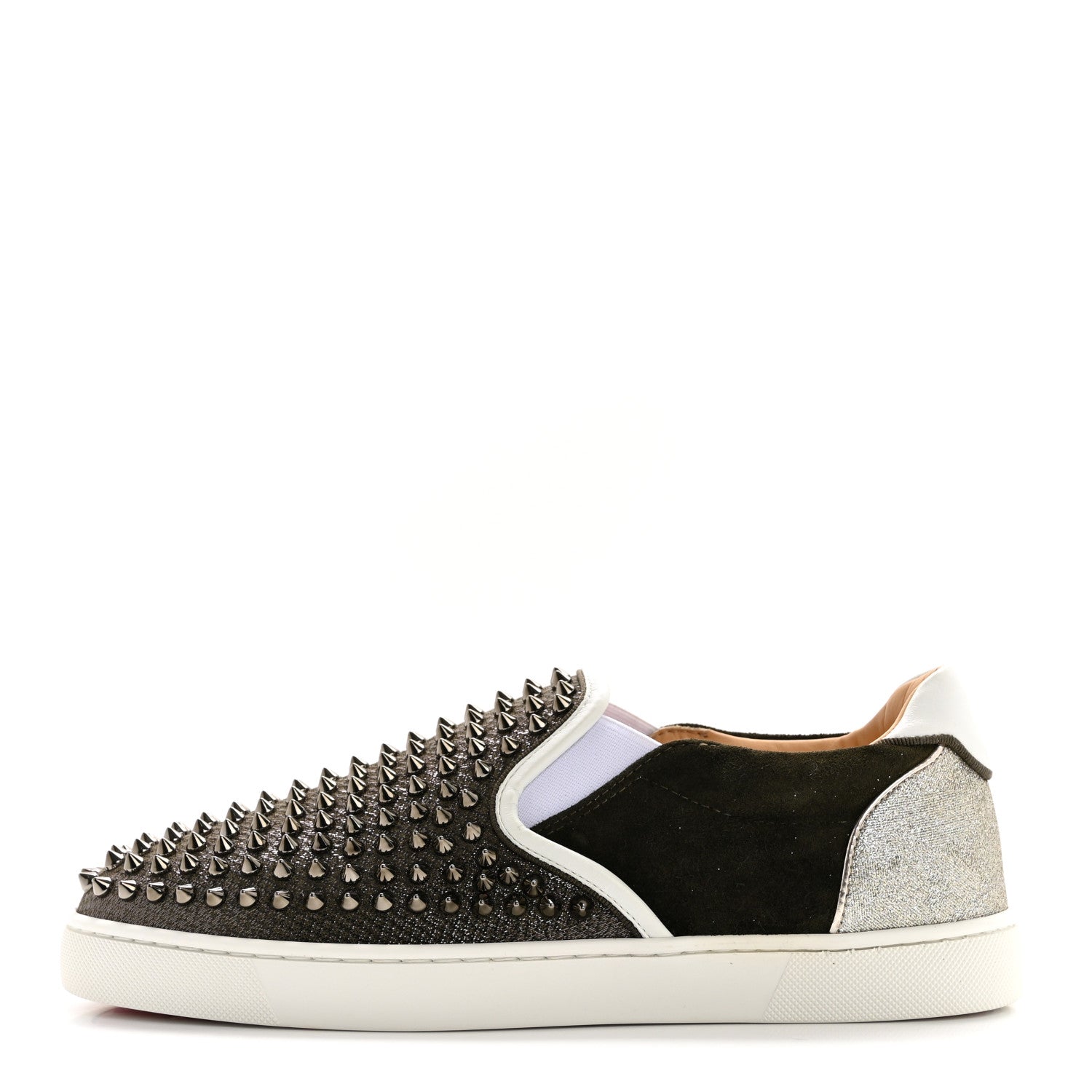 Christian Louboutin Lurex Spikes Women Orlato Flat Sneakers 41 Alpino 1 of 9