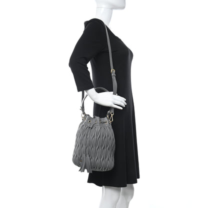 Miu Miu Nappa Matelasse Small Bucket Bag Marmo 2 of 9