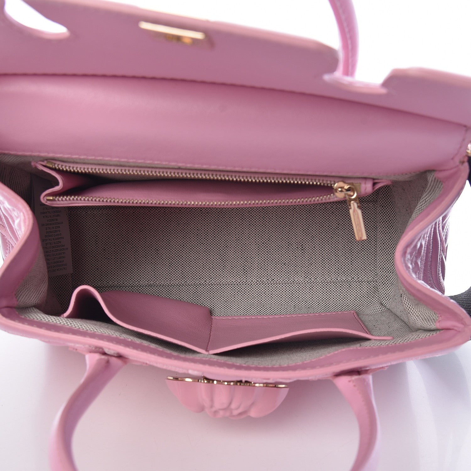 Versace Calfskin Embroidered Medium Baroque Palazzo Empire Bag Pink 6 of 15