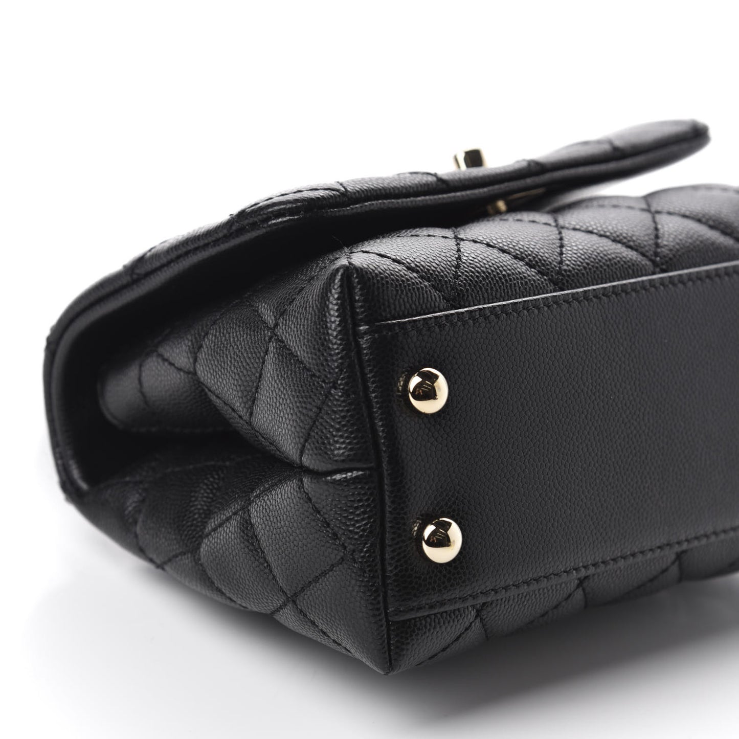 Caviar Quilted Extra Mini Coco Handle Flap Black