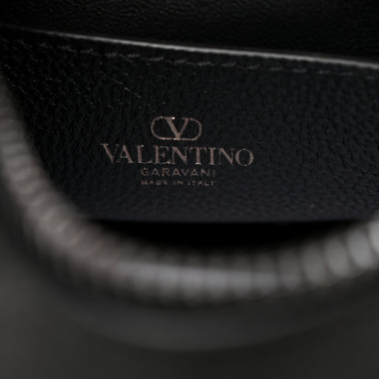 Valentino Garavani Grained Calfskin Rockstud Hobo Bag Black 6 of 9