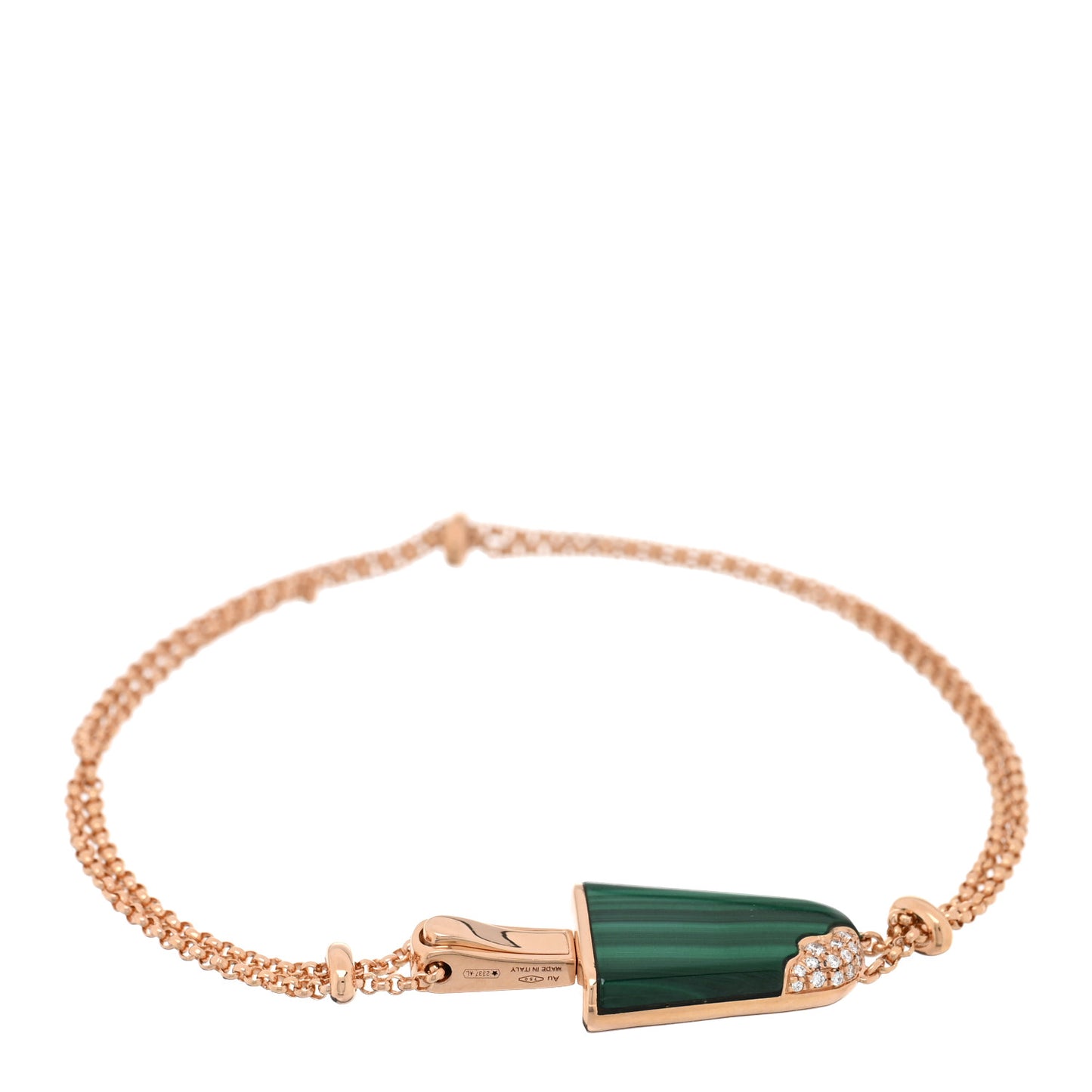 18K Rose Gold Diamond Malachite Gelati Bracelet