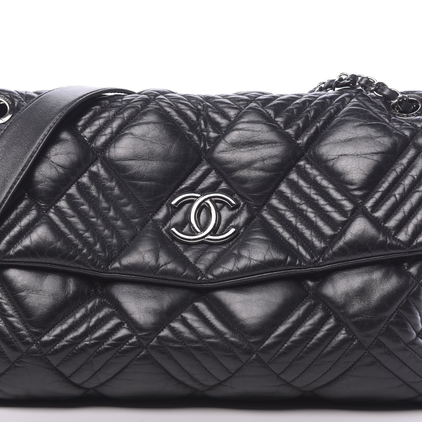 Lambskin In and Out XL Maxi Flap Black