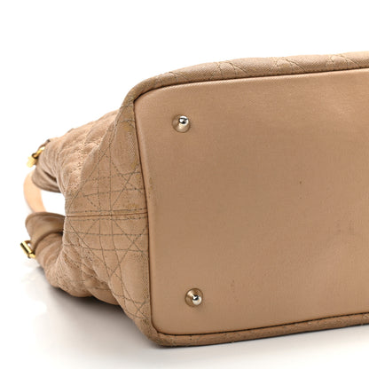 Christian Dior Coated Canvas Cannage Medium Panarea Tote Beige 9 of 12