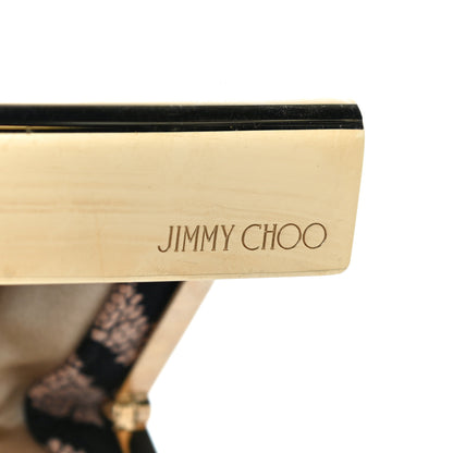 Jimmy Choo Suede Lace Zebra Print Cayla Clutch Vintage Rose 8 of 11