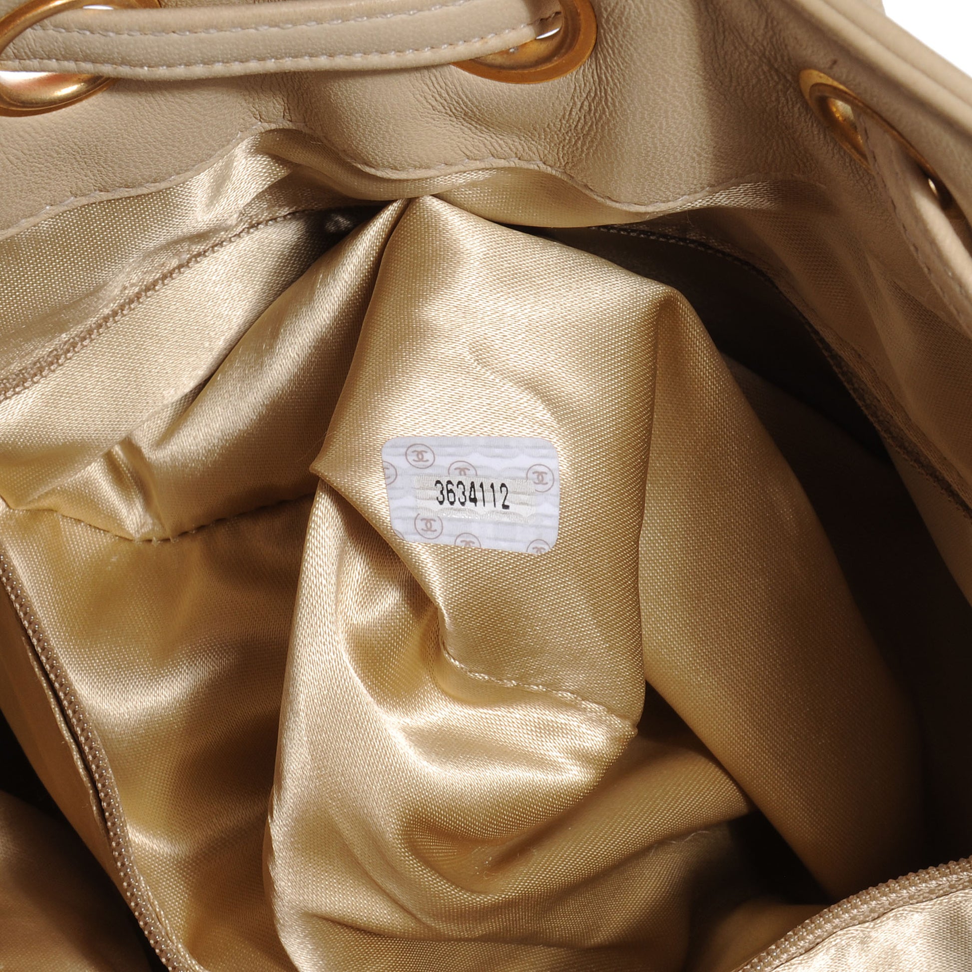 Chanel Lambskin Drawstring Shoulder Bag Beige 7 of 8