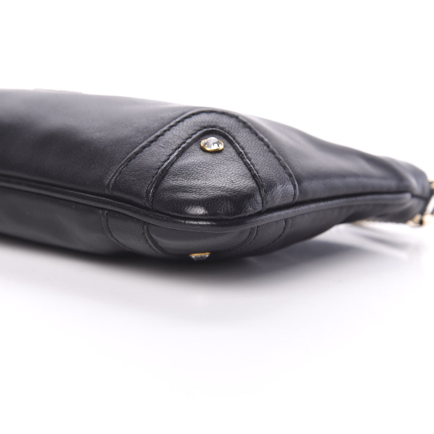 Calfskin Crystal Pochette Black