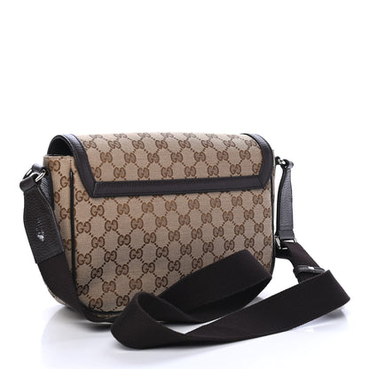 Gucci Monogram Flap Messenger Bag Beige Dark Brown 2 of 4