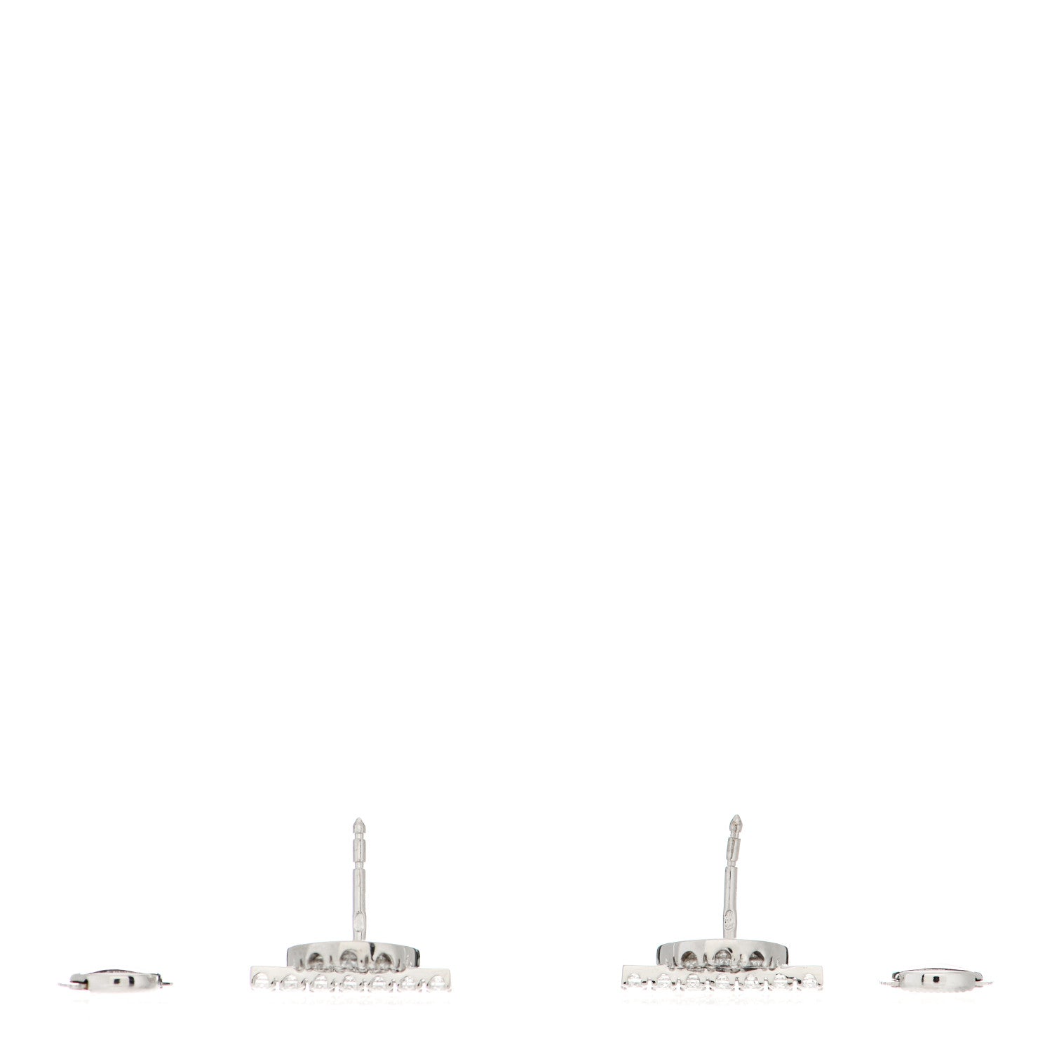 Hermes 18K White Gold Diamond Finesse Earrings 3 of 5