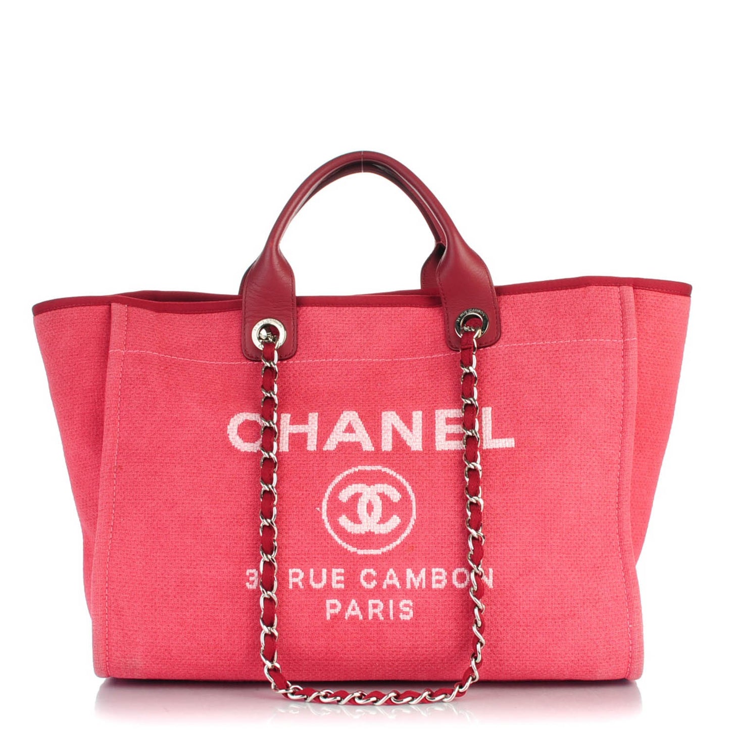 Canvas Large Deauville Tote Red
