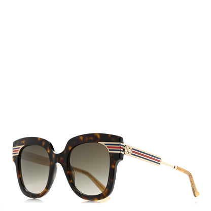 Gucci Acetate Square Frame Web Sunglasses GG0281S Havana 1 of 7