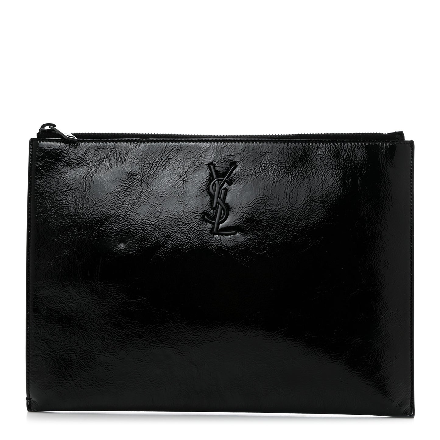 Texturized Patent Monogram iPad Case Black