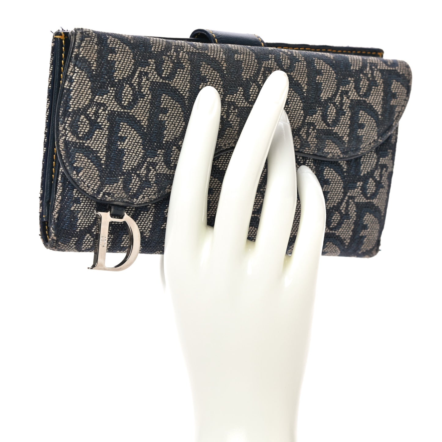 Monogram Saddle Wallet Navy
