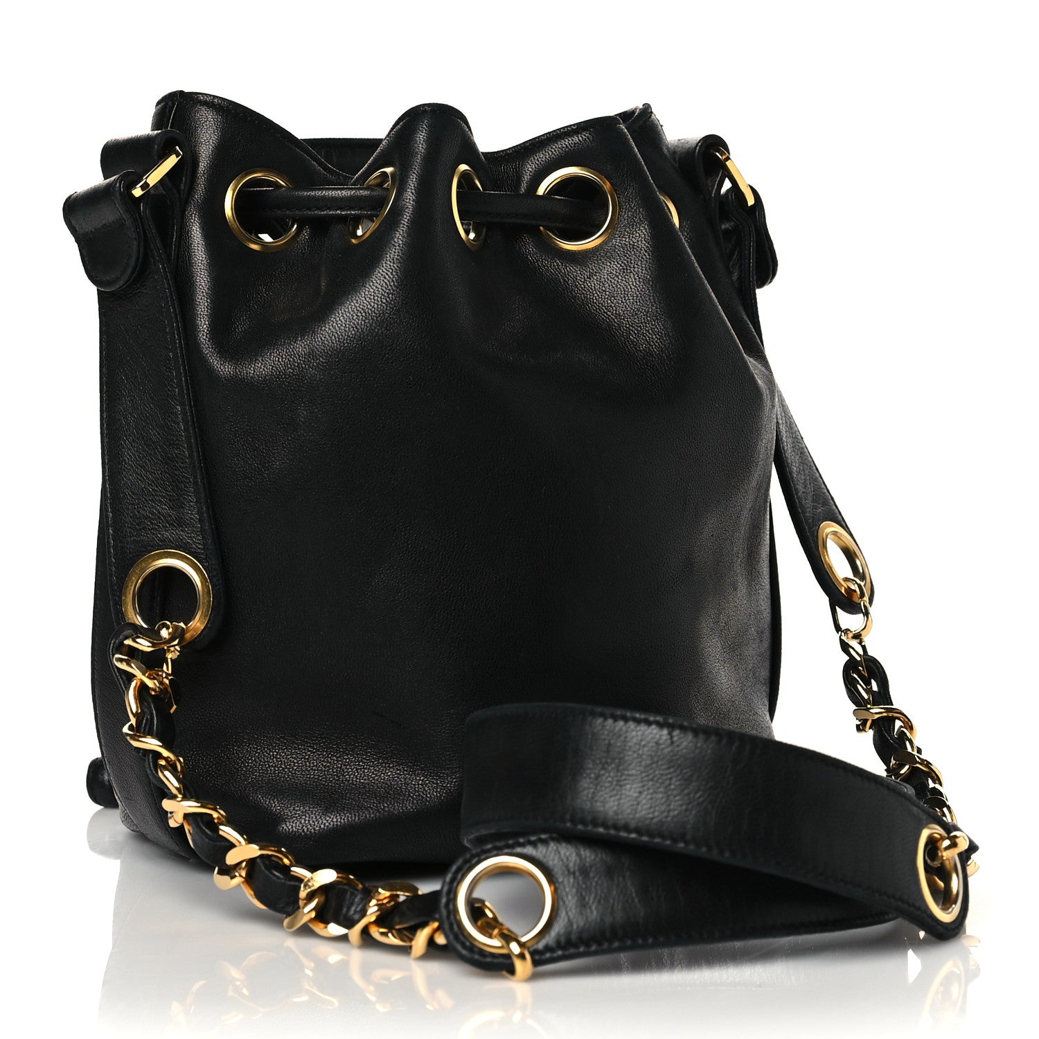 Chanel Lambskin Mini CC Drawstring Bag Black 8 of 25