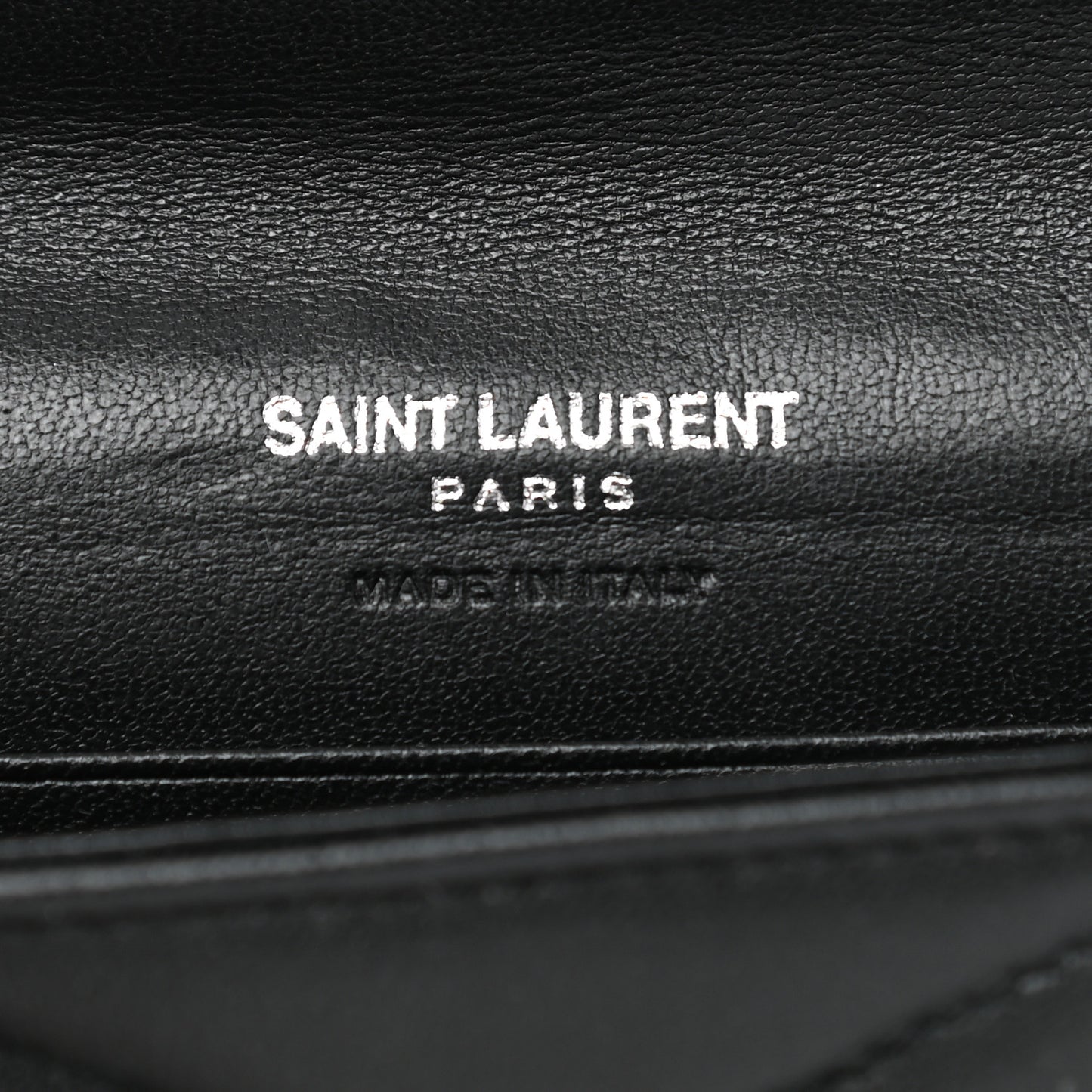 Lambskin Y Quilted Monogram Small Loulou Envelope Wallet Black