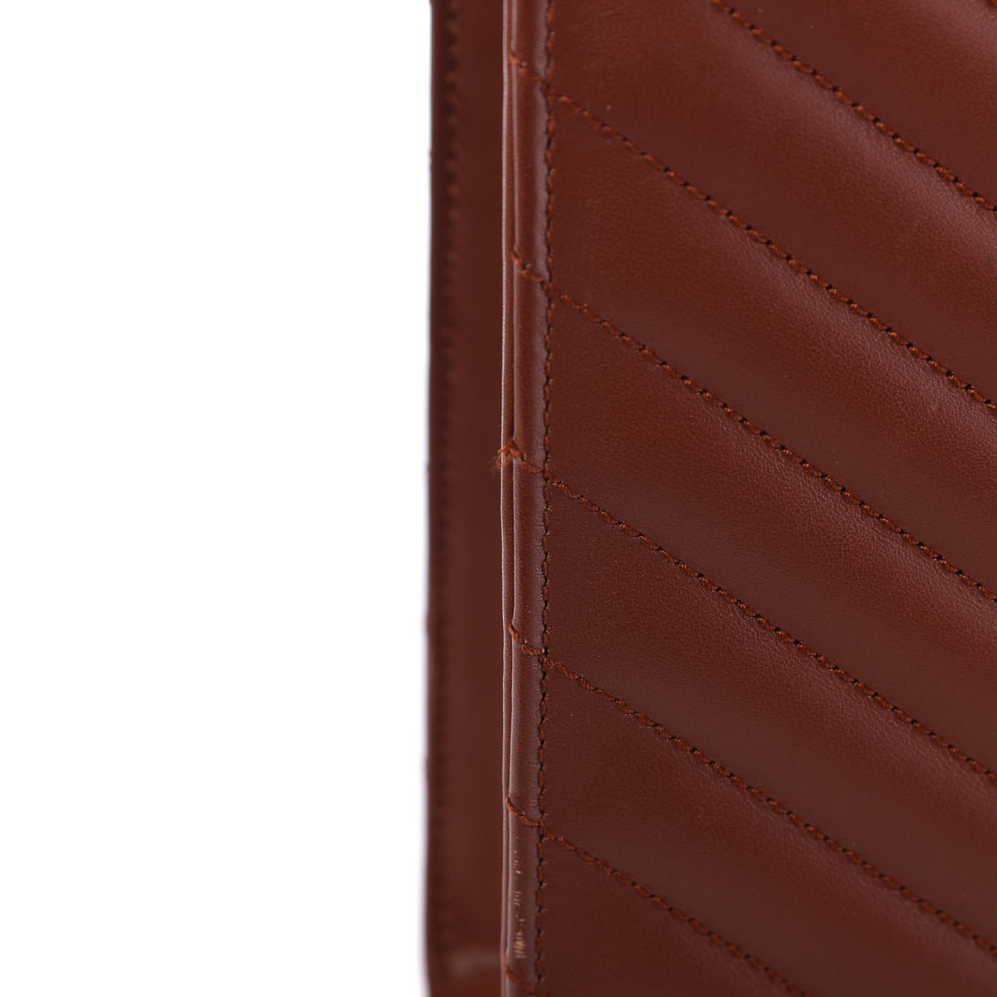 Smooth Calfskin Matelasse Chevron Large Monogram Satchel Brown